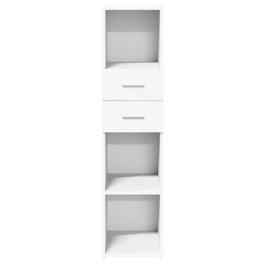 Hoge kast 30x42,5x124 cm bewerkt hout wit