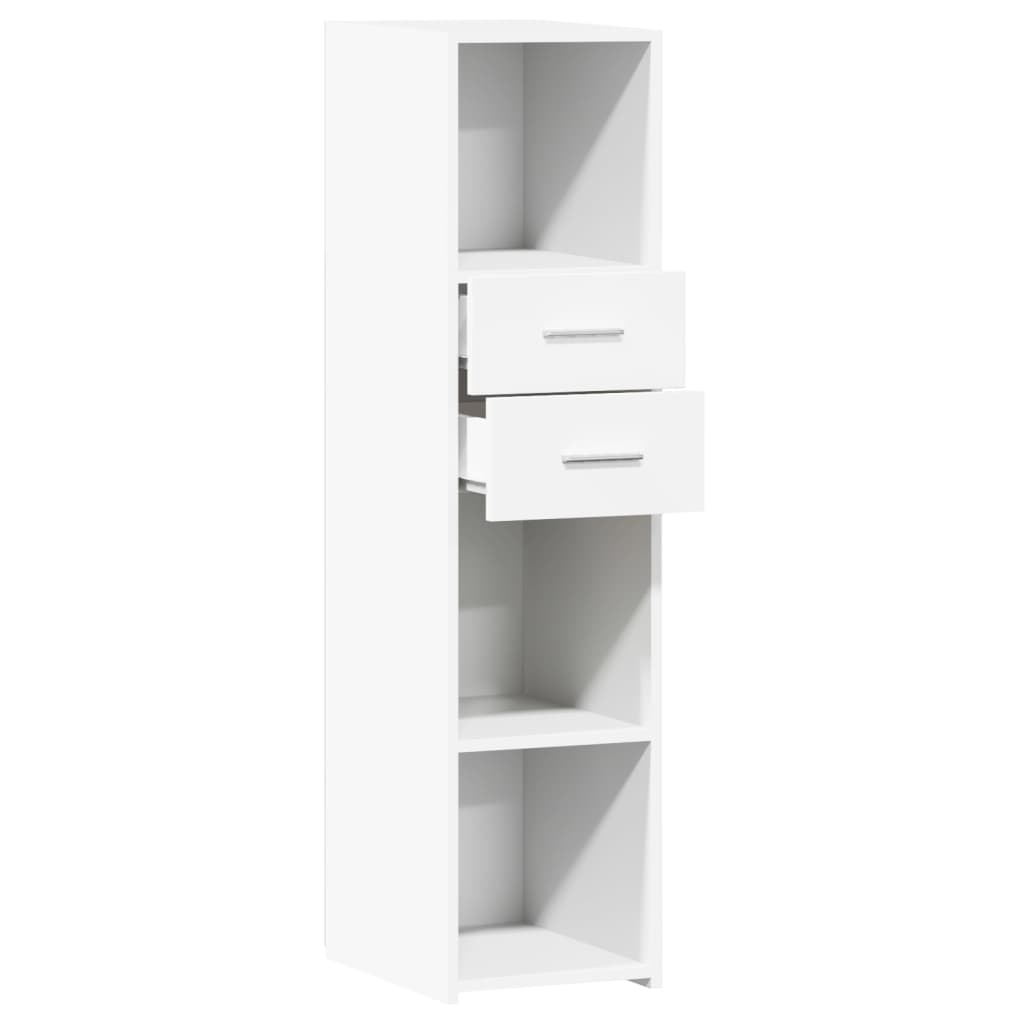 Hoge kast 30x42,5x124 cm bewerkt hout wit