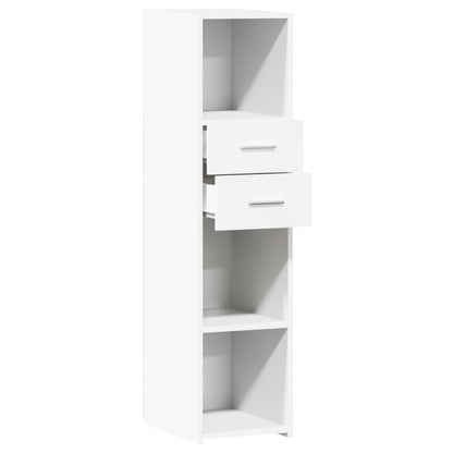 Hoge kast 30x42,5x124 cm bewerkt hout wit