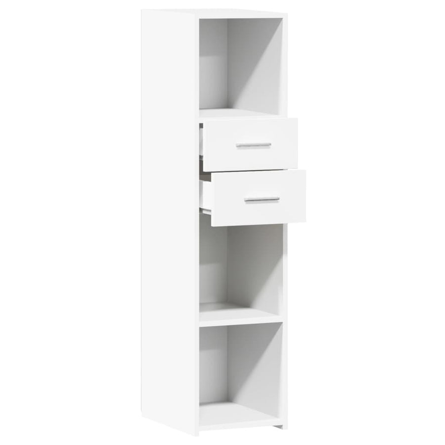 Hoge kast 30x42,5x124 cm bewerkt hout wit