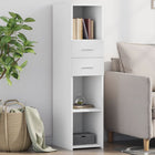 Tall cabinet 30x42.5x124 cm distressed wood white