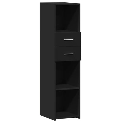 Hoge kast 30x42,5x124 cm bewerkt hout zwart