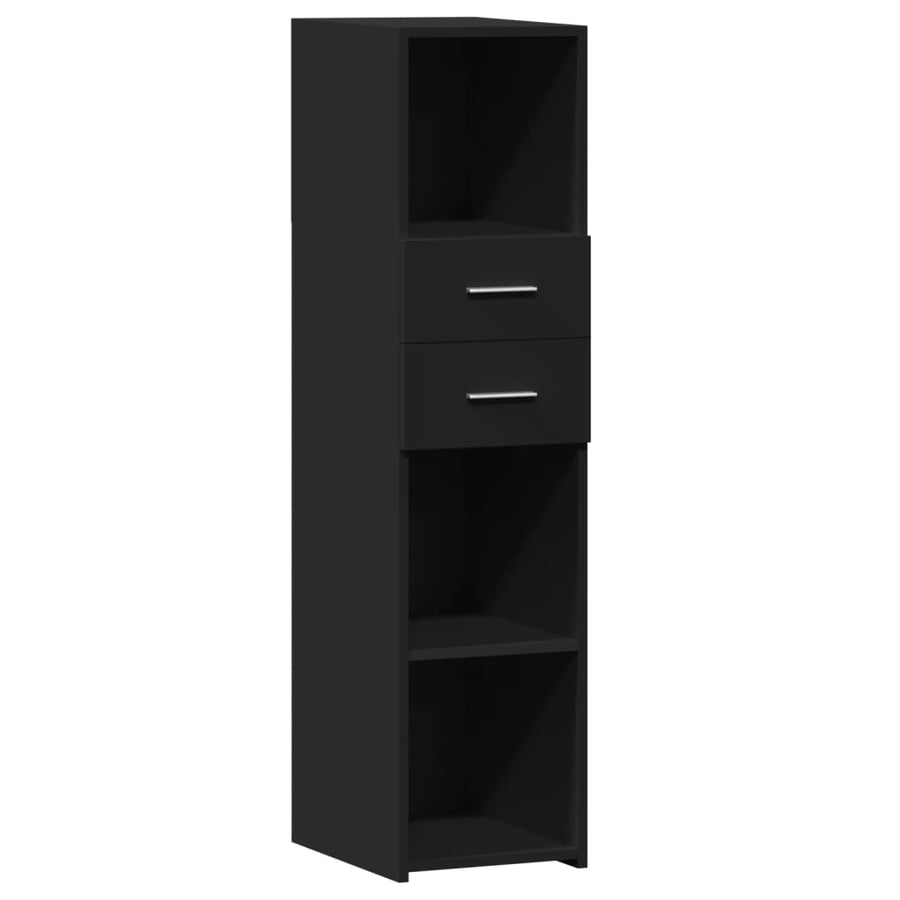 Hoge kast 30x42,5x124 cm bewerkt hout zwart