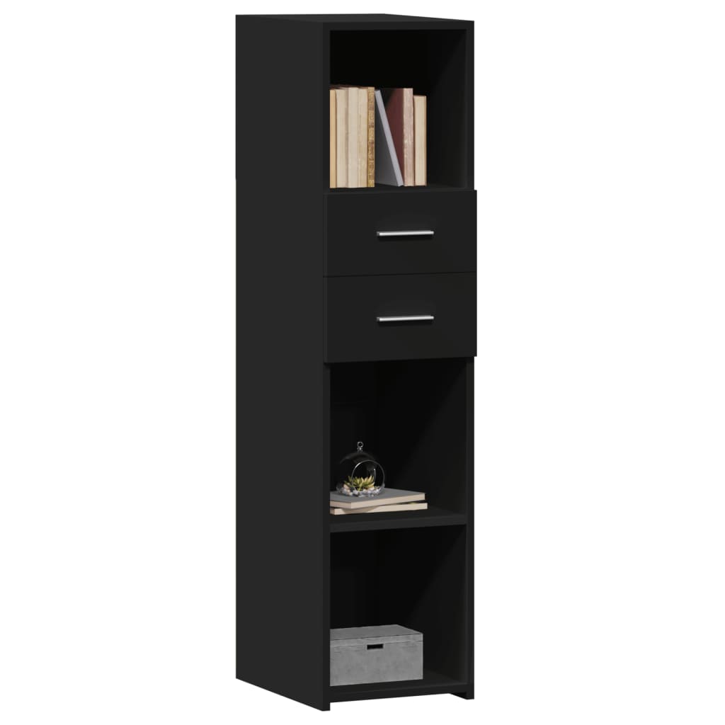 Hoge kast 30x42,5x124 cm bewerkt hout zwart