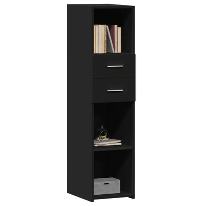 Hoge kast 30x42,5x124 cm bewerkt hout zwart