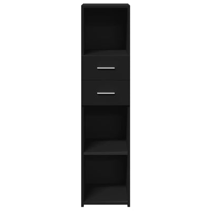 Hoge kast 30x42,5x124 cm bewerkt hout zwart