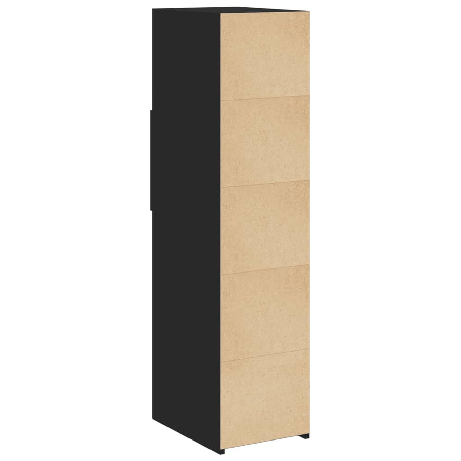 Hoge kast 30x42,5x124 cm bewerkt hout zwart