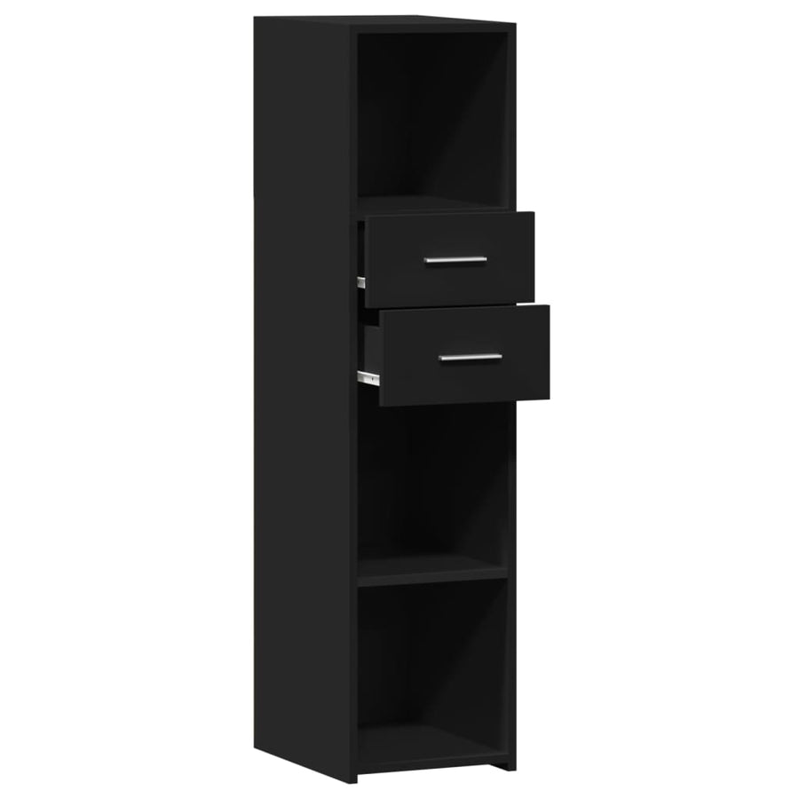Hoge kast 30x42,5x124 cm bewerkt hout zwart