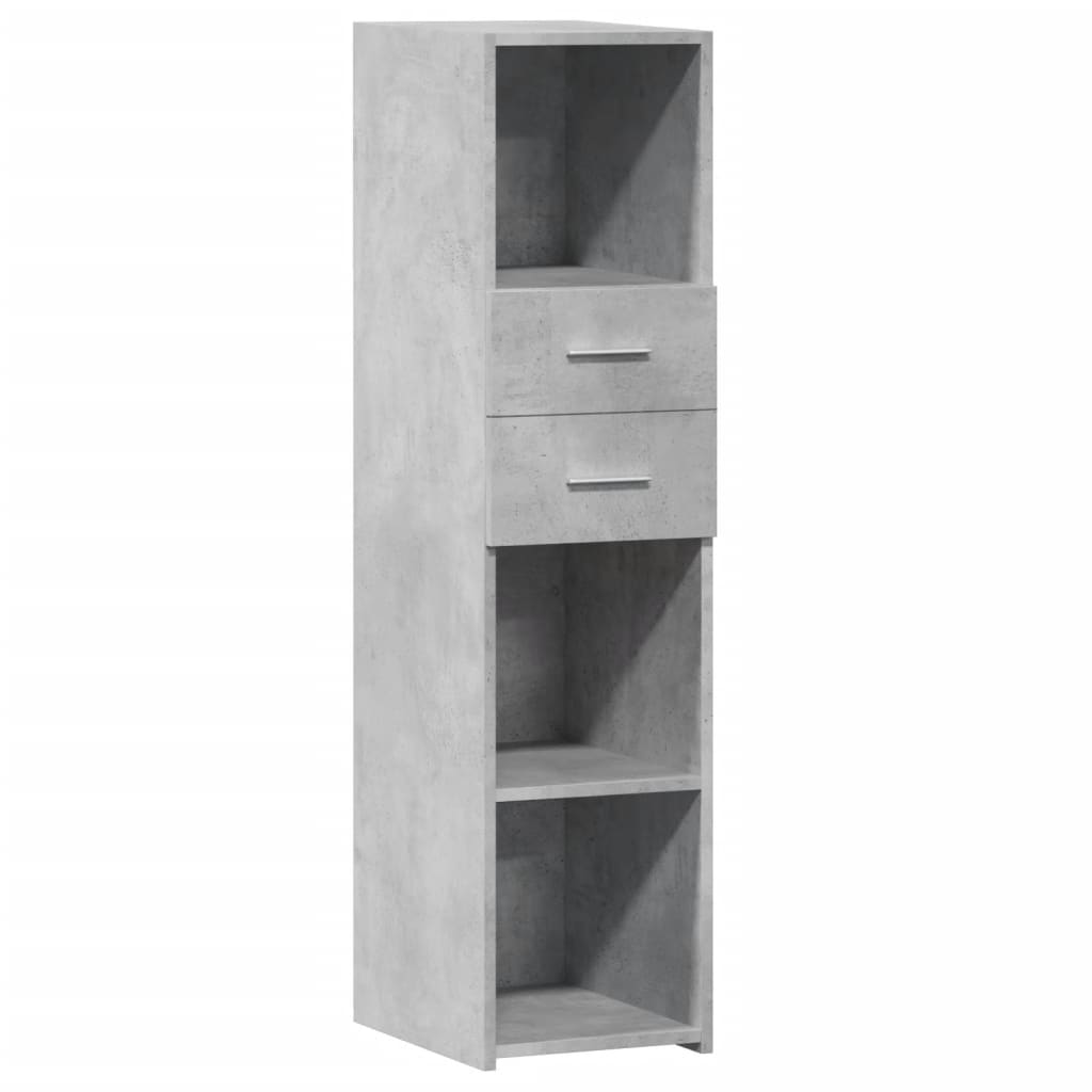 Hoge kast 30x42,5x124 cm bewerkt hout betongrijs