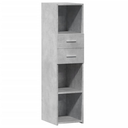 Hoge kast 30x42,5x124 cm bewerkt hout betongrijs