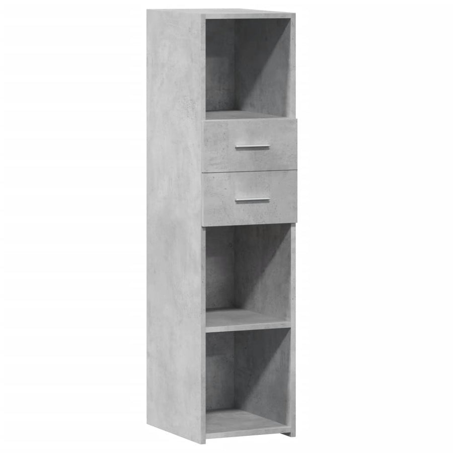 Hoge kast 30x42,5x124 cm bewerkt hout betongrijs