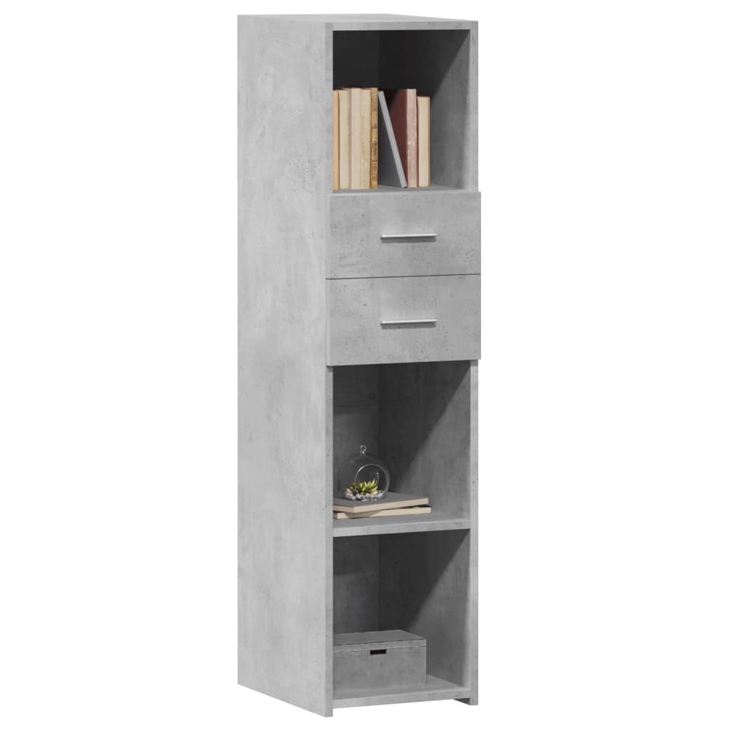 Hoge kast 30x42,5x124 cm bewerkt hout betongrijs