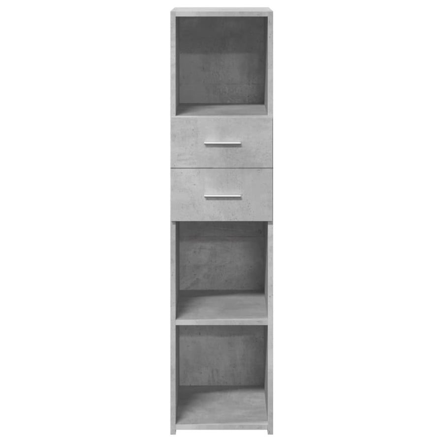 Hoge kast 30x42,5x124 cm bewerkt hout betongrijs