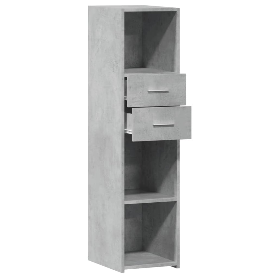 Hoge kast 30x42,5x124 cm bewerkt hout betongrijs
