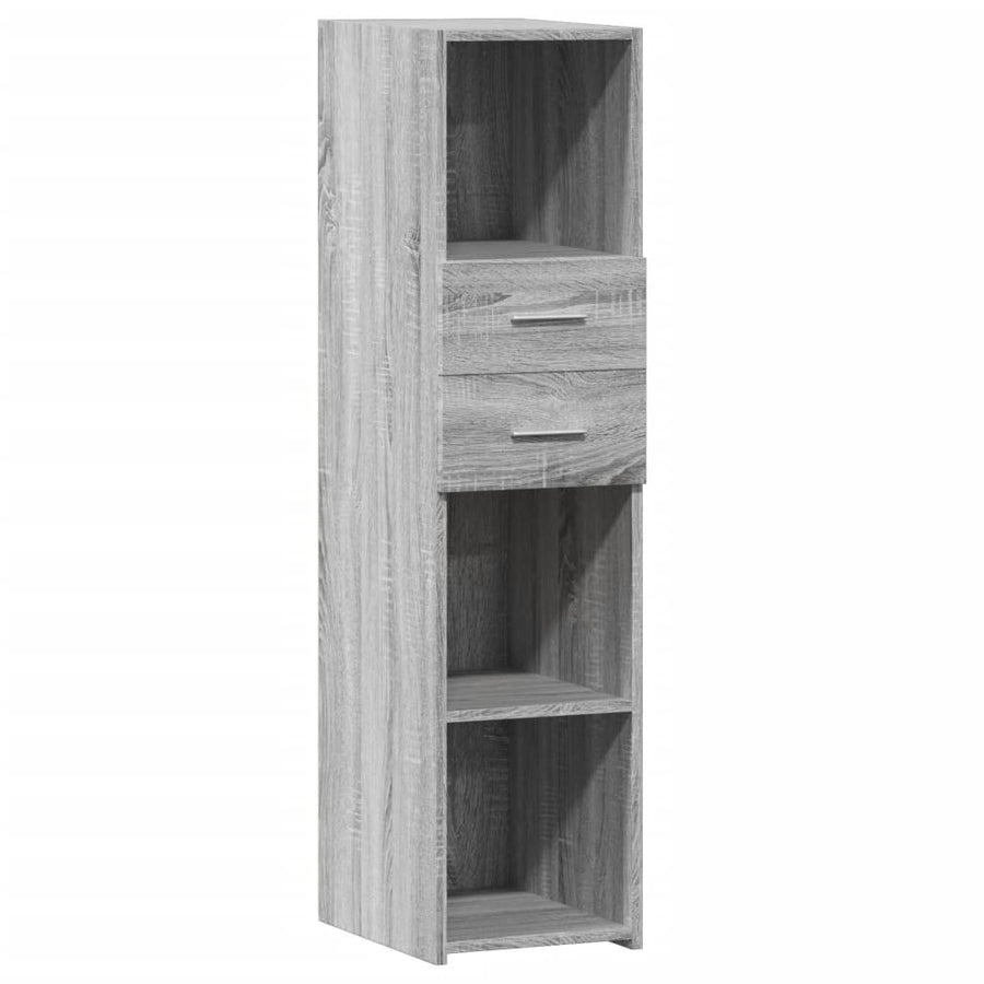 Hoge kast 30x42,5x124 cm bewerkt hout grijs sonoma eikenkleur