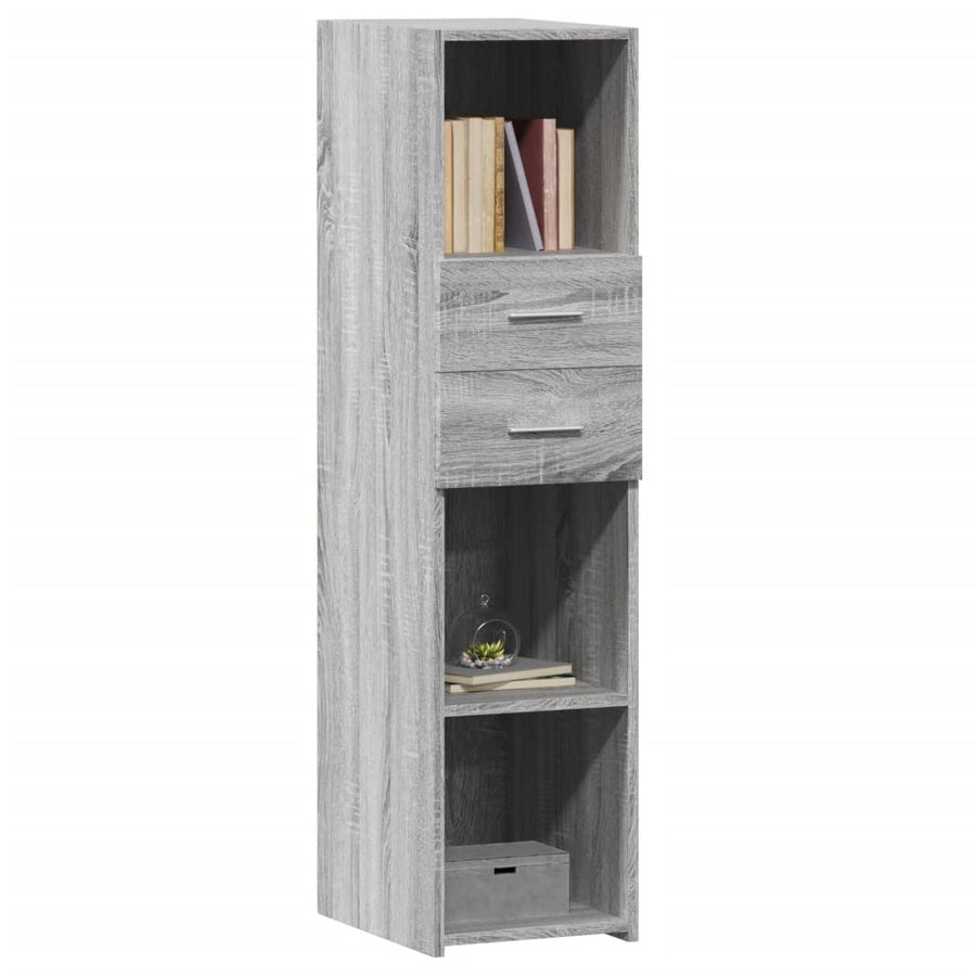 Hoge kast 30x42,5x124 cm bewerkt hout grijs sonoma eikenkleur