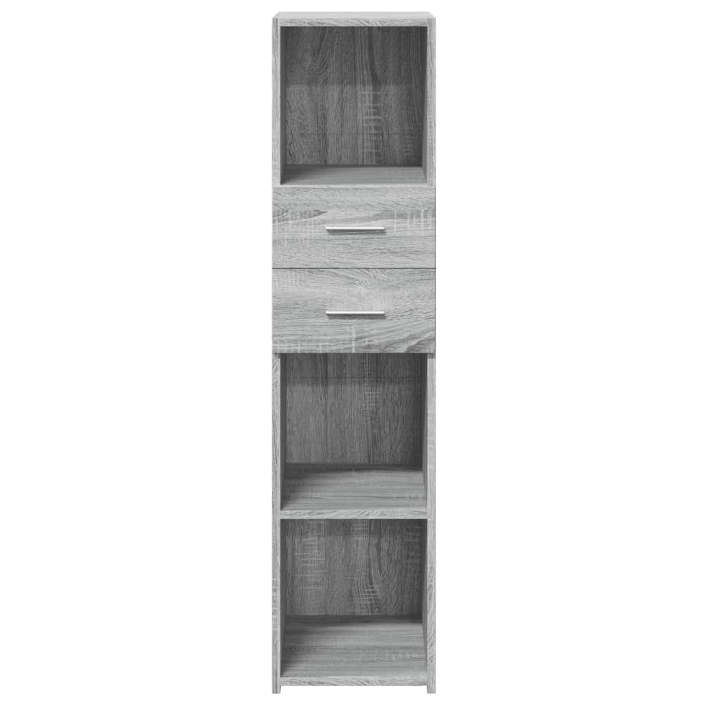 Hoge kast 30x42,5x124 cm bewerkt hout grijs sonoma eikenkleur