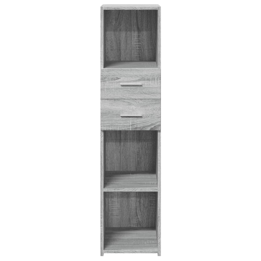 Hoge kast 30x42,5x124 cm bewerkt hout grijs sonoma eikenkleur