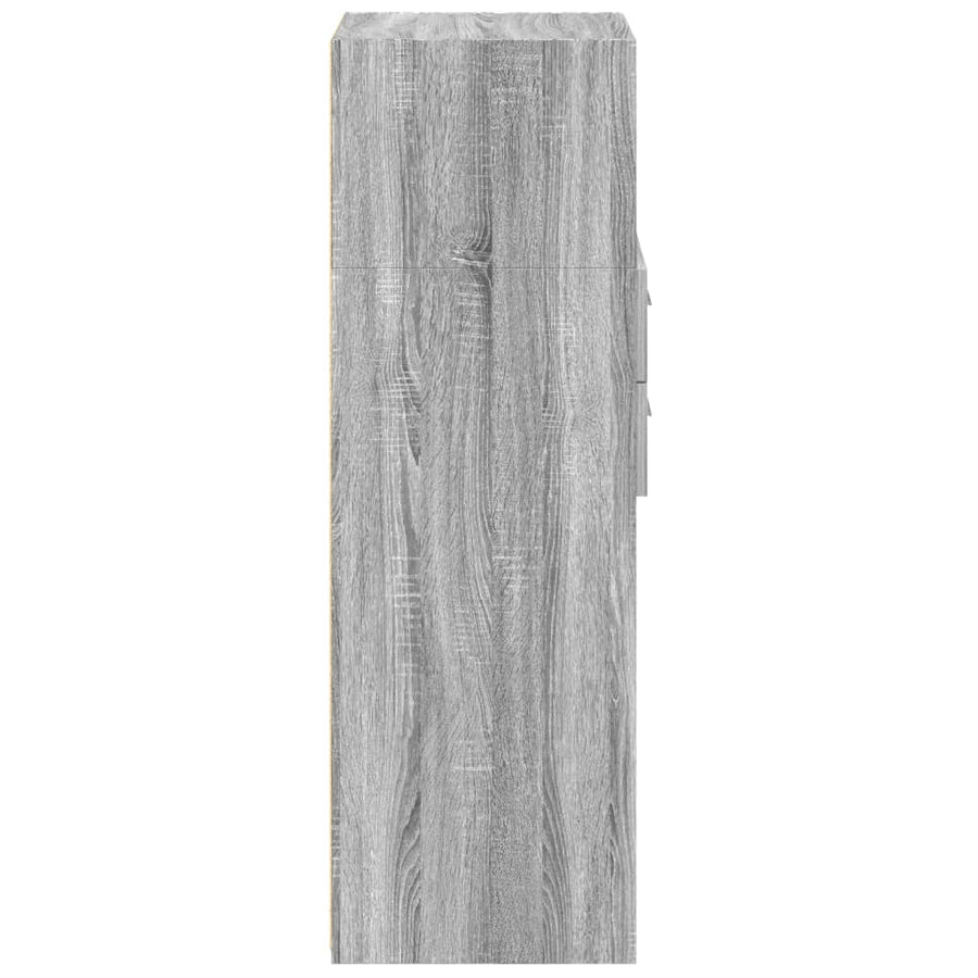 Hoge kast 30x42,5x124 cm bewerkt hout grijs sonoma eikenkleur