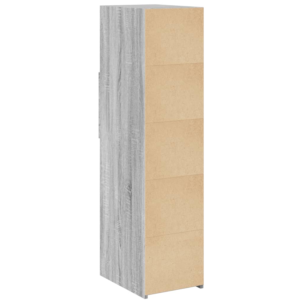 Hoge kast 30x42,5x124 cm bewerkt hout grijs sonoma eikenkleur