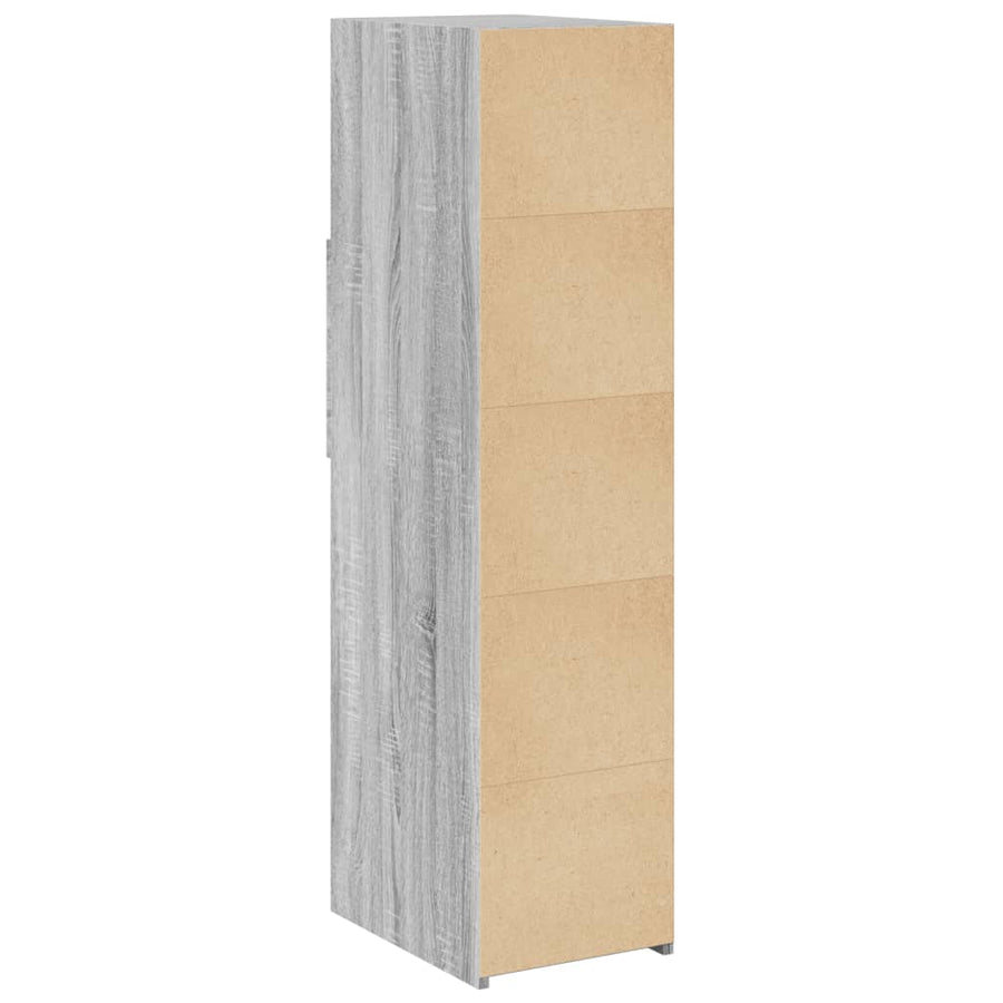 Hoge kast 30x42,5x124 cm bewerkt hout grijs sonoma eikenkleur