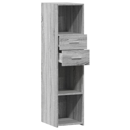 Hoge kast 30x42,5x124 cm bewerkt hout grijs sonoma eikenkleur