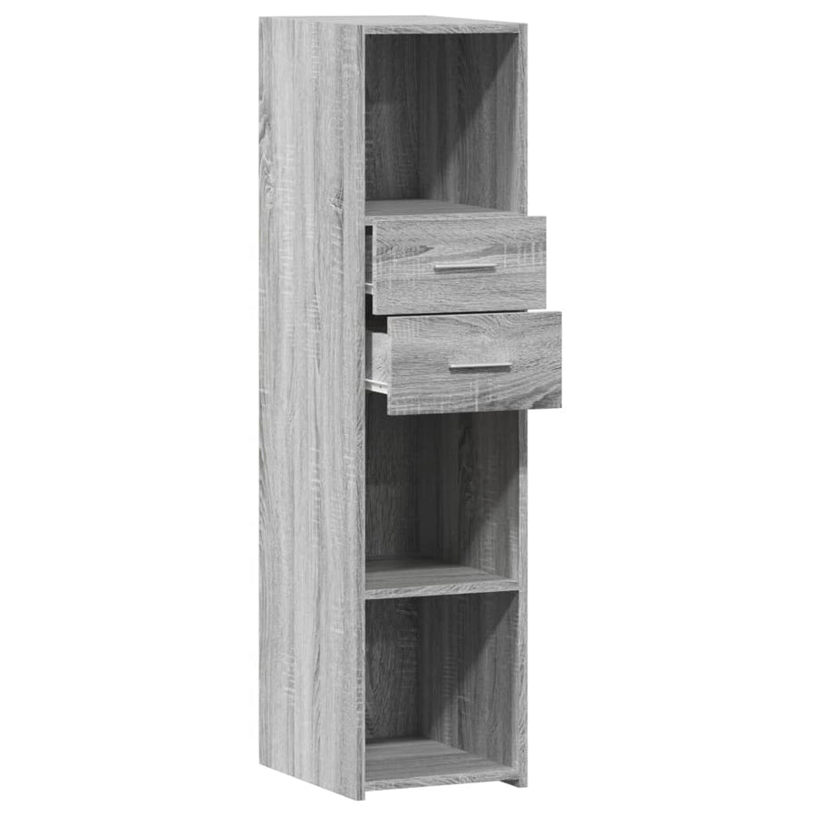 Hoge kast 30x42,5x124 cm bewerkt hout grijs sonoma eikenkleur