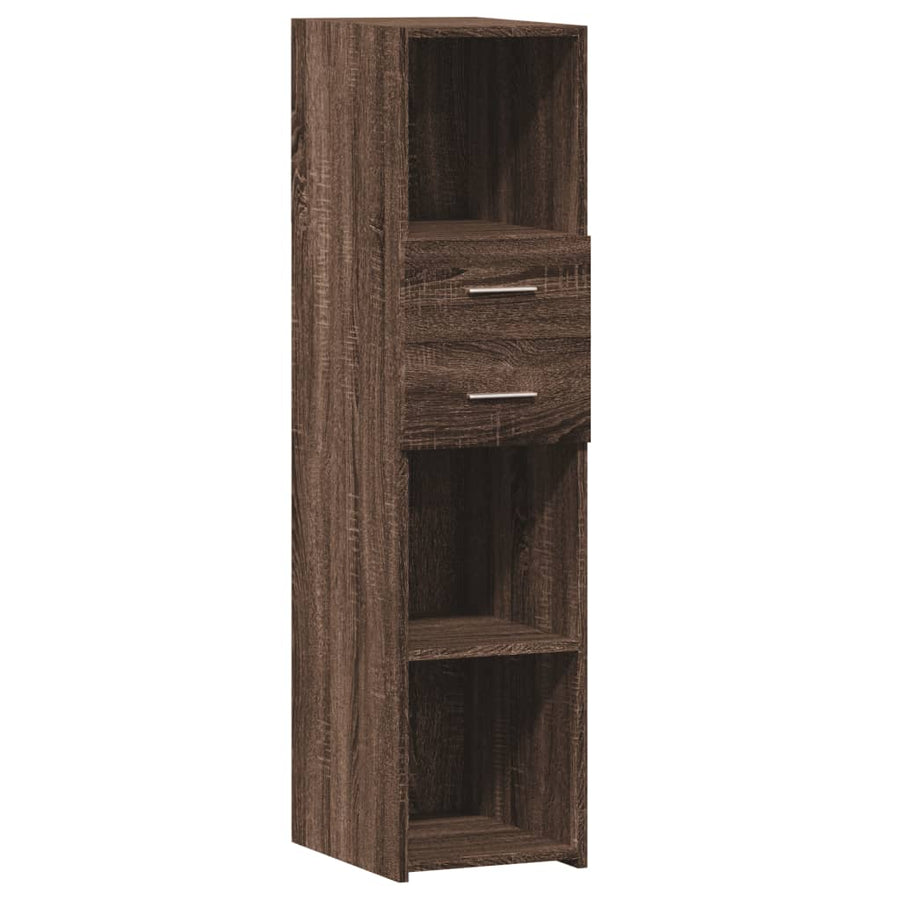 Hoge kast 30x42,5x124 cm bewerkt hout bruin eikenkleurig