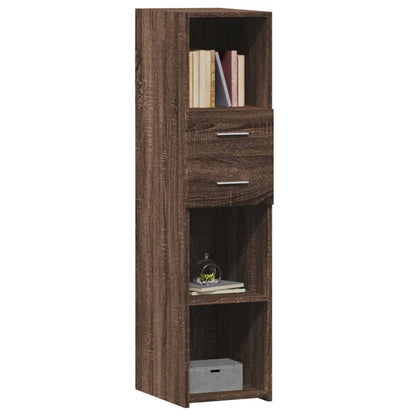 Hoge kast 30x42,5x124 cm bewerkt hout bruin eikenkleurig