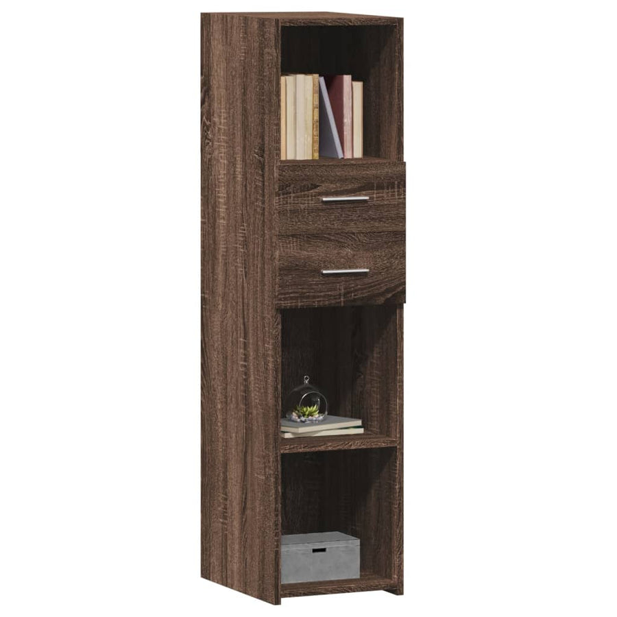 Hoge kast 30x42,5x124 cm bewerkt hout bruin eikenkleurig