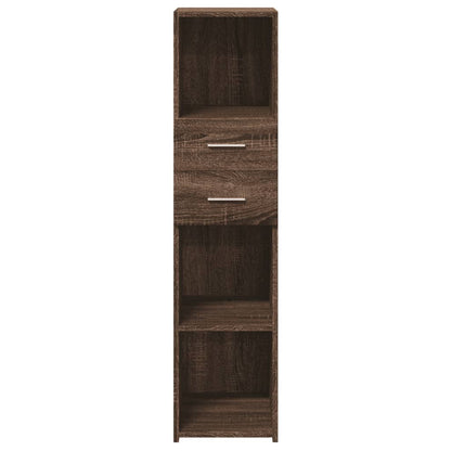 Hoge kast 30x42,5x124 cm bewerkt hout bruin eikenkleurig