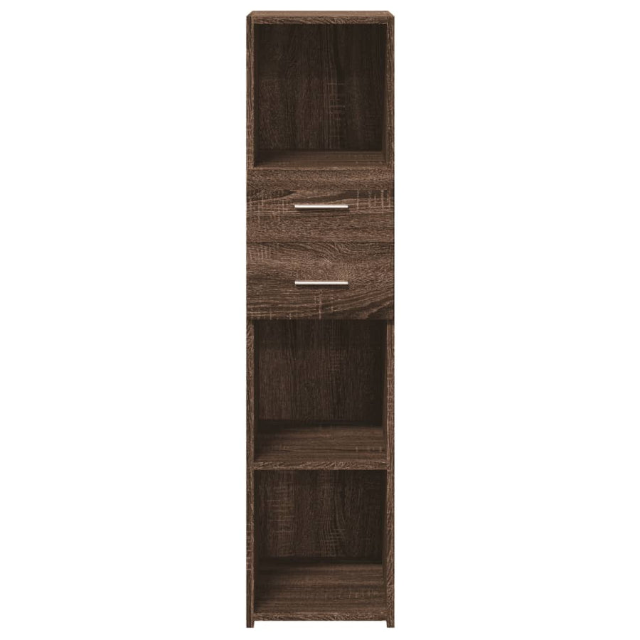 Hoge kast 30x42,5x124 cm bewerkt hout bruin eikenkleurig