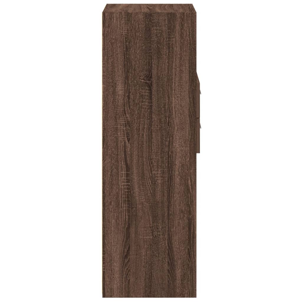 Hoge kast 30x42,5x124 cm bewerkt hout bruin eikenkleurig