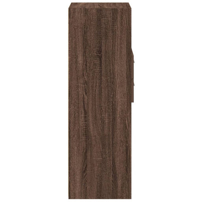 Hoge kast 30x42,5x124 cm bewerkt hout bruin eikenkleurig
