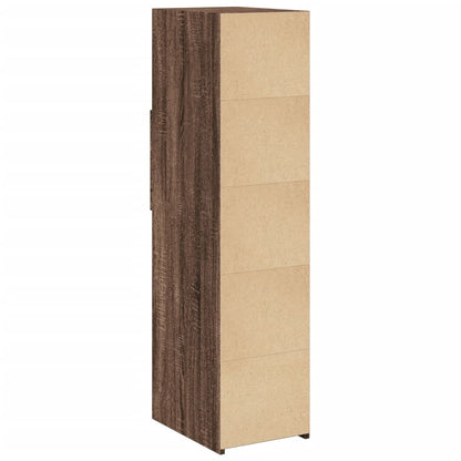 Hoge kast 30x42,5x124 cm bewerkt hout bruin eikenkleurig