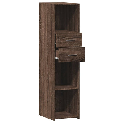 Hoge kast 30x42,5x124 cm bewerkt hout bruin eikenkleurig