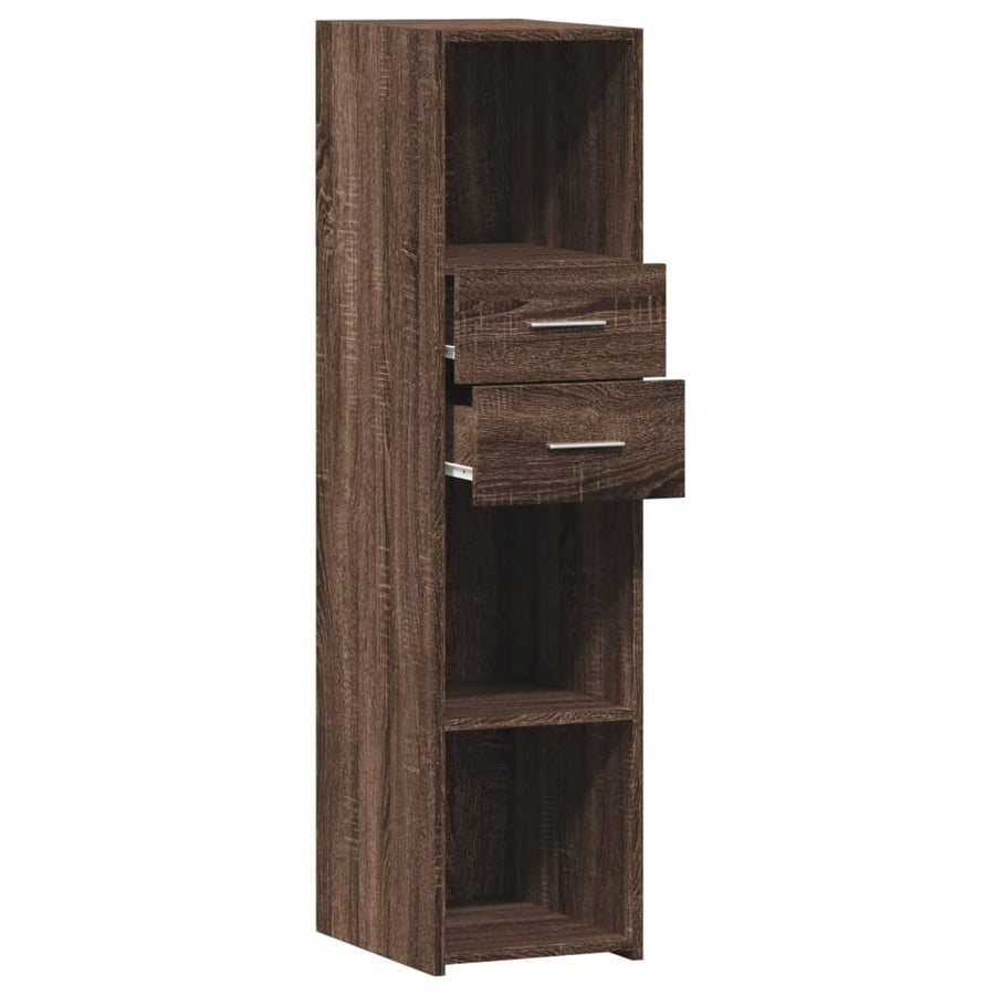 Hoge kast 30x42,5x124 cm bewerkt hout bruin eikenkleurig