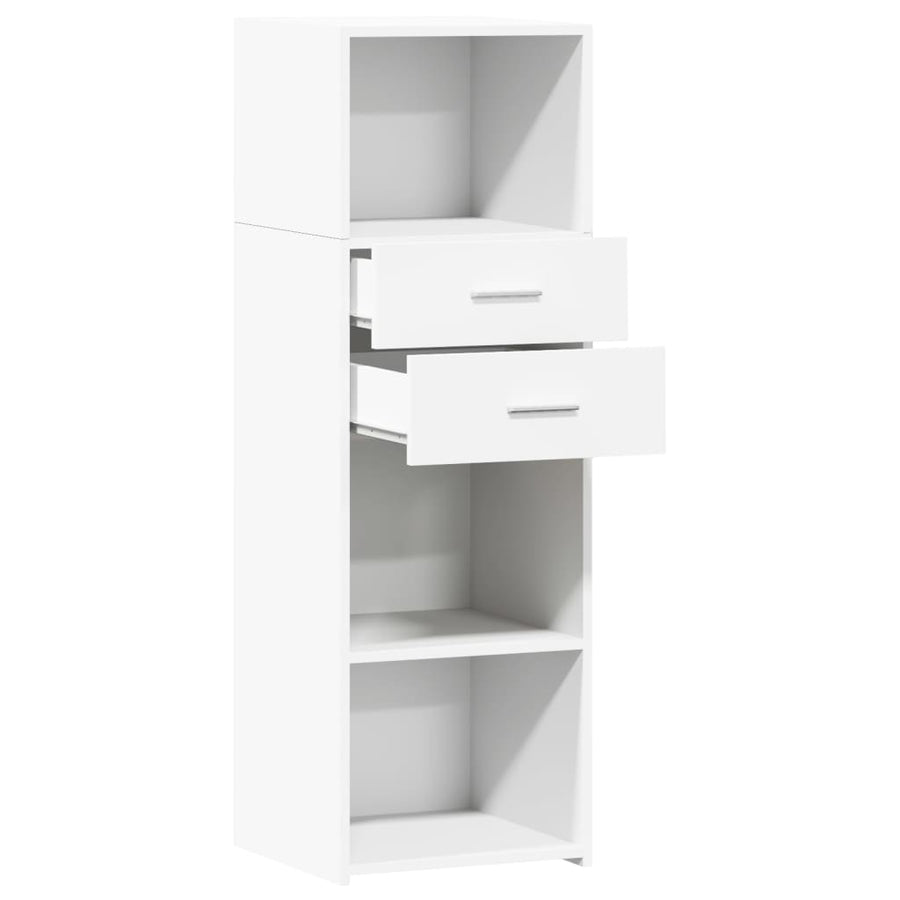 Hoge kast 40x42,5x124 cm bewerkt hout wit
