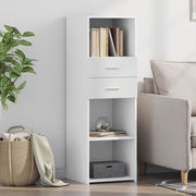 Hoge kast 40x42,5x124 cm bewerkt hout wit