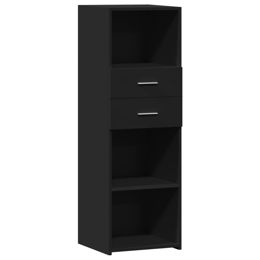 Hoge kast 40x42,5x124 cm bewerkt hout zwart