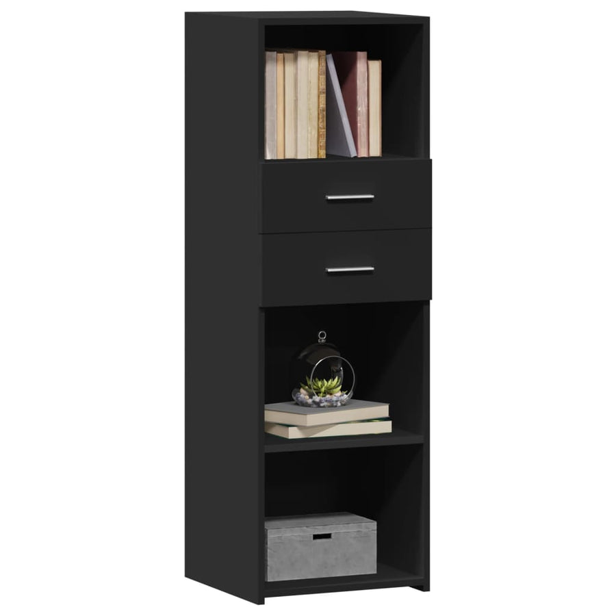 Hoge kast 40x42,5x124 cm bewerkt hout zwart
