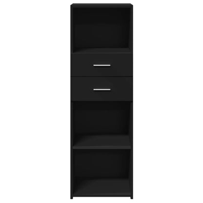Hoge kast 40x42,5x124 cm bewerkt hout zwart