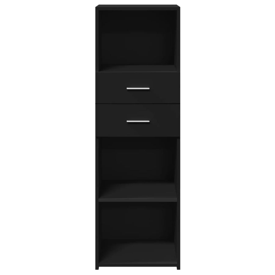 Hoge kast 40x42,5x124 cm bewerkt hout zwart