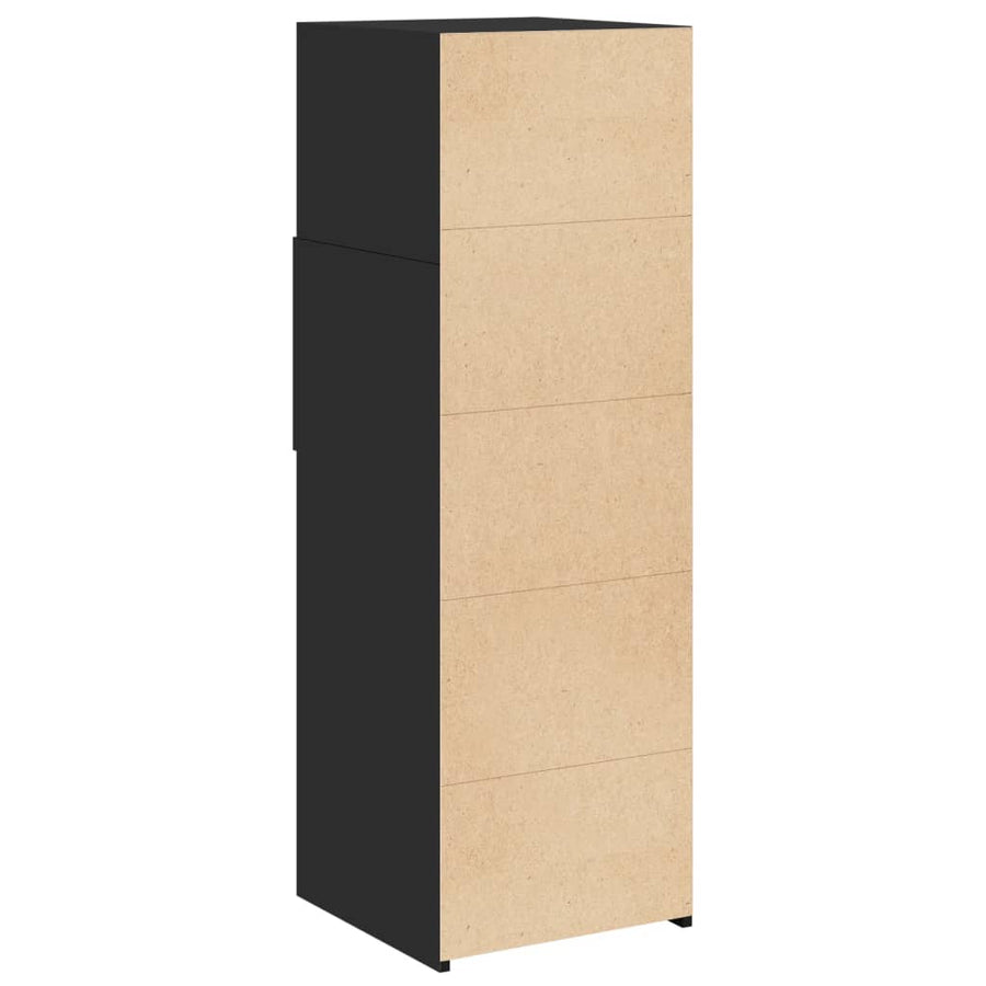 Hoge kast 40x42,5x124 cm bewerkt hout zwart