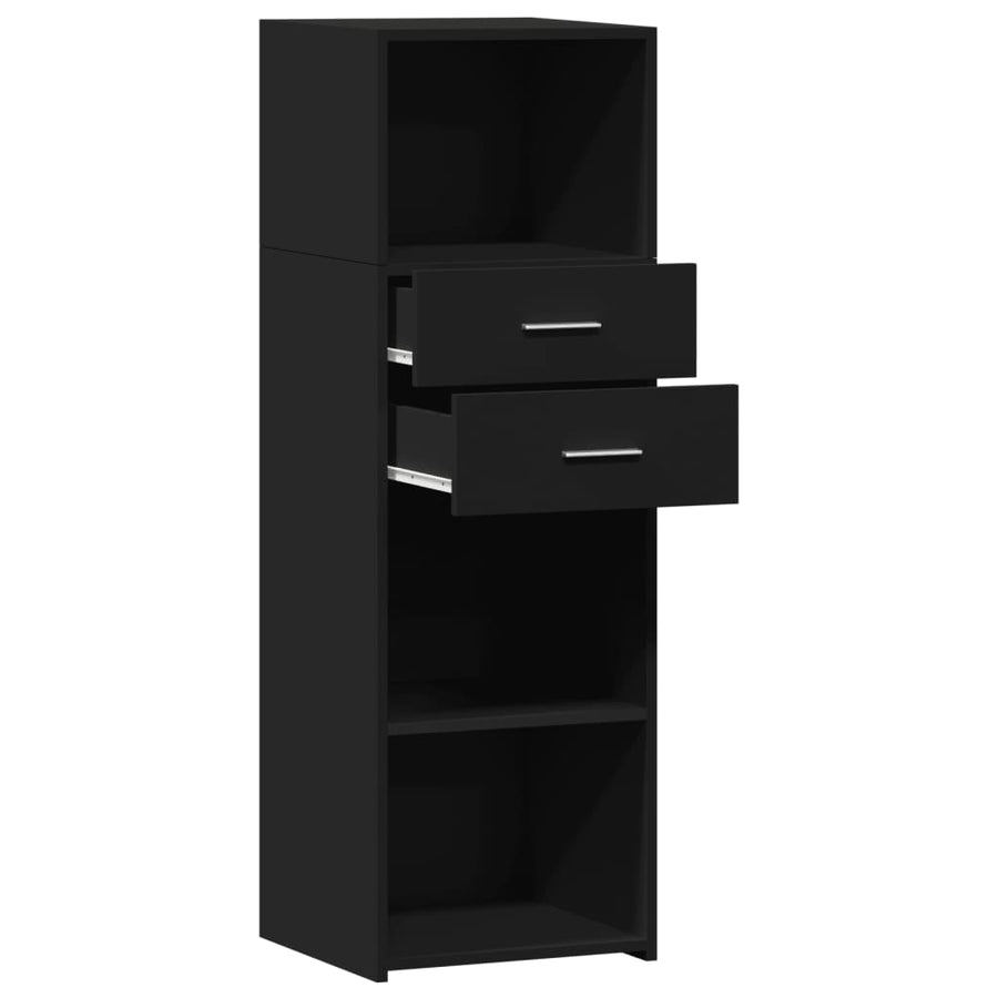 Hoge kast 40x42,5x124 cm bewerkt hout zwart