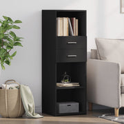 Hoge kast 40x42,5x124 cm bewerkt hout zwart