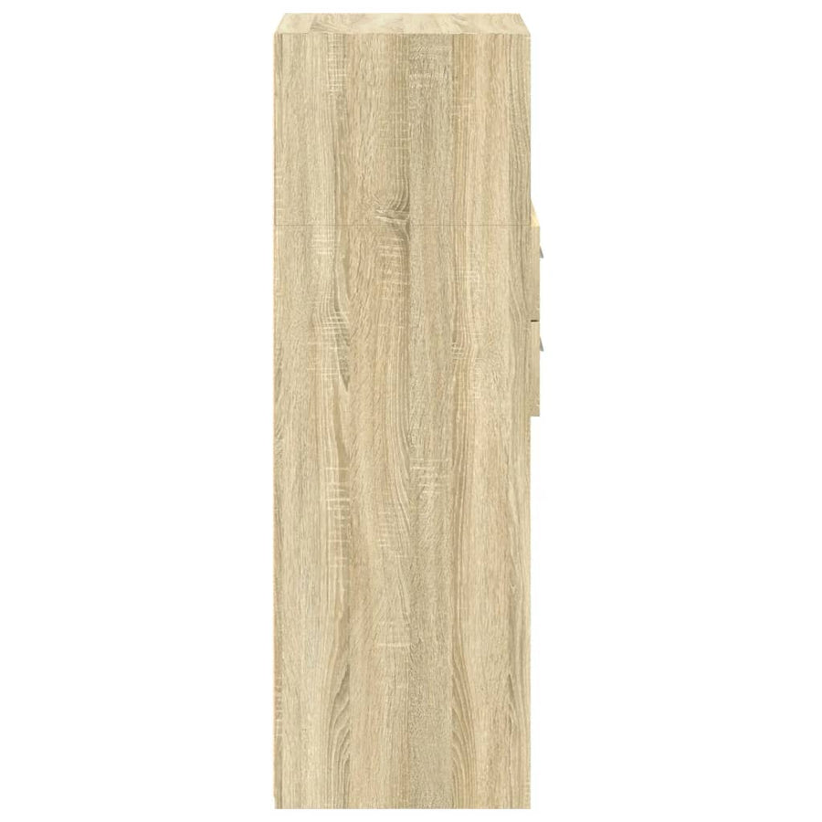 Hoge kast 40x42,5x124 cm bewerkt hout sonoma eikenkleurig