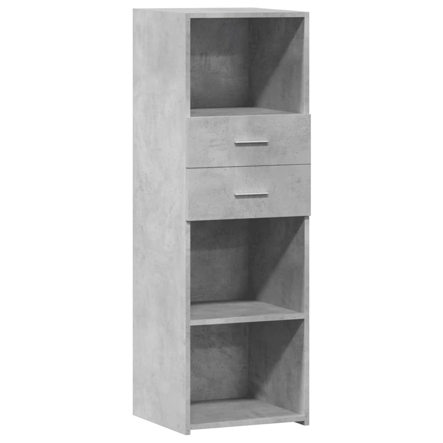 Hoge kast 40x42,5x124 cm bewerkt hout betongrijs