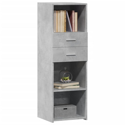 Hoge kast 40x42,5x124 cm bewerkt hout betongrijs