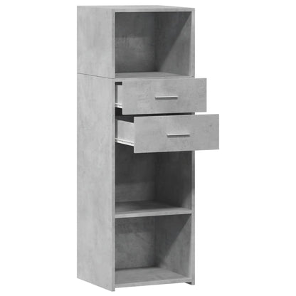 Hoge kast 40x42,5x124 cm bewerkt hout betongrijs